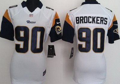 Women NEW St. Louis Rams #90 Brockers White NEW NFL Jerseys
