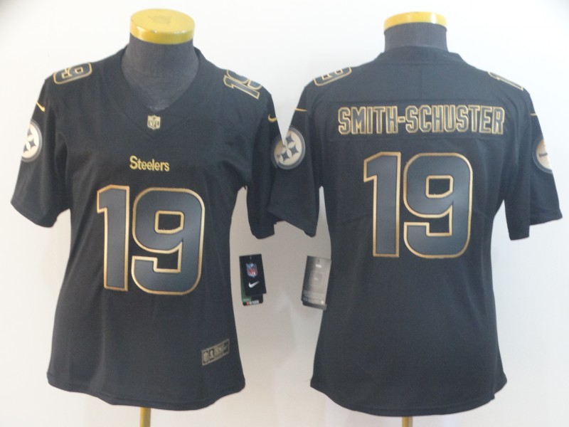 Women Nike Steelers 19 JuJu Smith-Schuster Black Gold Women Vapor Untouchable Limited Jersey Women Nike Steelers 19 JuJu Smith-Schuster Black Gold Women Vapor Untouchable Limited Jersey