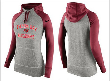 Women Nike Tampa Bay Buccaneers Performance Hoodie Grey & Red_2 Women Nike Tampa Bay Buccaneers Performance Hoodie Grey & Red_2