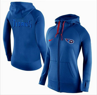 Women Nike Tennessee Titans Full-Zip Performance Hoodie Blue Women Nike Tennessee Titans Full-Zip Performance Hoodie Blue
