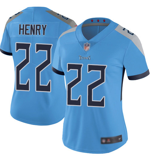 Women Nike Titans 22 Derrick Henry Blue Women New Vapor Untouchable Player Limited Jersey Women Nike Titans 22 Derrick Henry Blue Women New Vapor Untouchable Player Limited Jersey