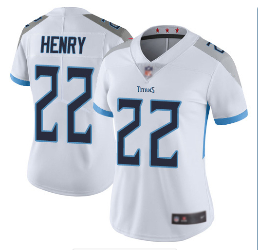 Women Nike Titans 22 Derrick Henry White Women New Vapor Untouchable Player Limited Jersey Women Nike Titans 22 Derrick Henry White Women New Vapor Untouchable Player Limited Jersey