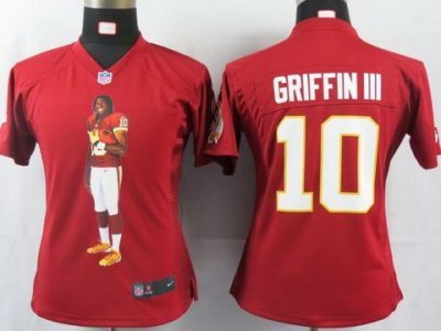 Women NEW NFL WaShington Redskins #10 Griffin Iii Red Portrait FaShion Game Jerseys