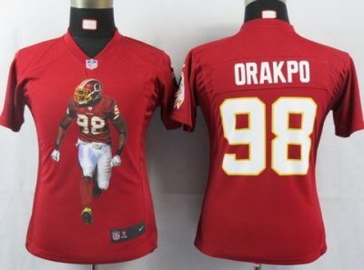 Women NEW NFL WaShington Redskins #98 Orakpo Red Portrait FaShion Game Jerseys
