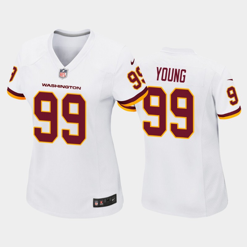 Women Nike Washington 99 Chase Young White Limited Jersey Women Nike Washington 99 Chase Young White Limited Jersey