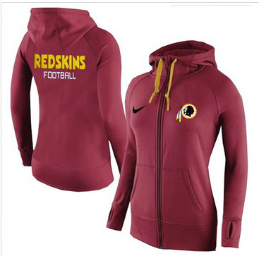 Women Nike Washington Redskins Full-Zip Performance Hoodie Red_1 Women Nike Washington Redskins Full-Zip Performance Hoodie Red_1