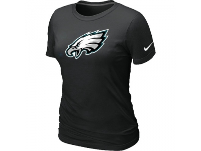 Women Philadelphia Eagles Black Logo T-Shirt