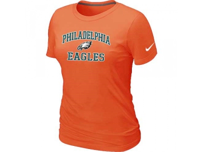 Women Philadelphia Eagles Heart & Soul Orange T-Shirt