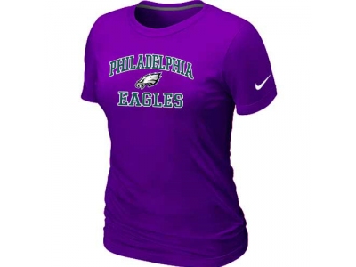 Women Philadelphia Eagles Heart & Soul Purple T-Shirt