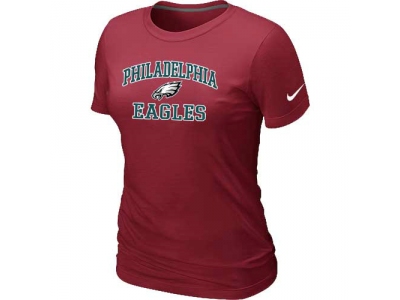 Women Philadelphia Eagles Heart & Soul Red T-Shirt