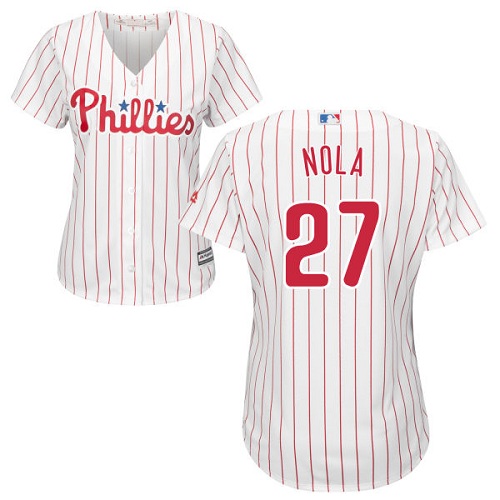 Women Philadelphia Phillies #27 Aaron Nola White MLB Jersey Women Philadelphia Phillies #27 Aaron Nola White MLB Jersey