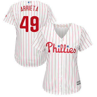 Women Philadelphia Phillies #49 Jake Arrieta Majestic White Cool Base Jersey Women Philadelphia Phillies #49 Jake Arrieta Majestic White Cool Base Jersey