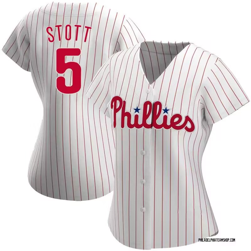 Women Philadelphia Phillies #5 Bryson Stott White Stitched Jersey Women Philadelphia Phillies #5 Bryson Stott White Stitched Jersey