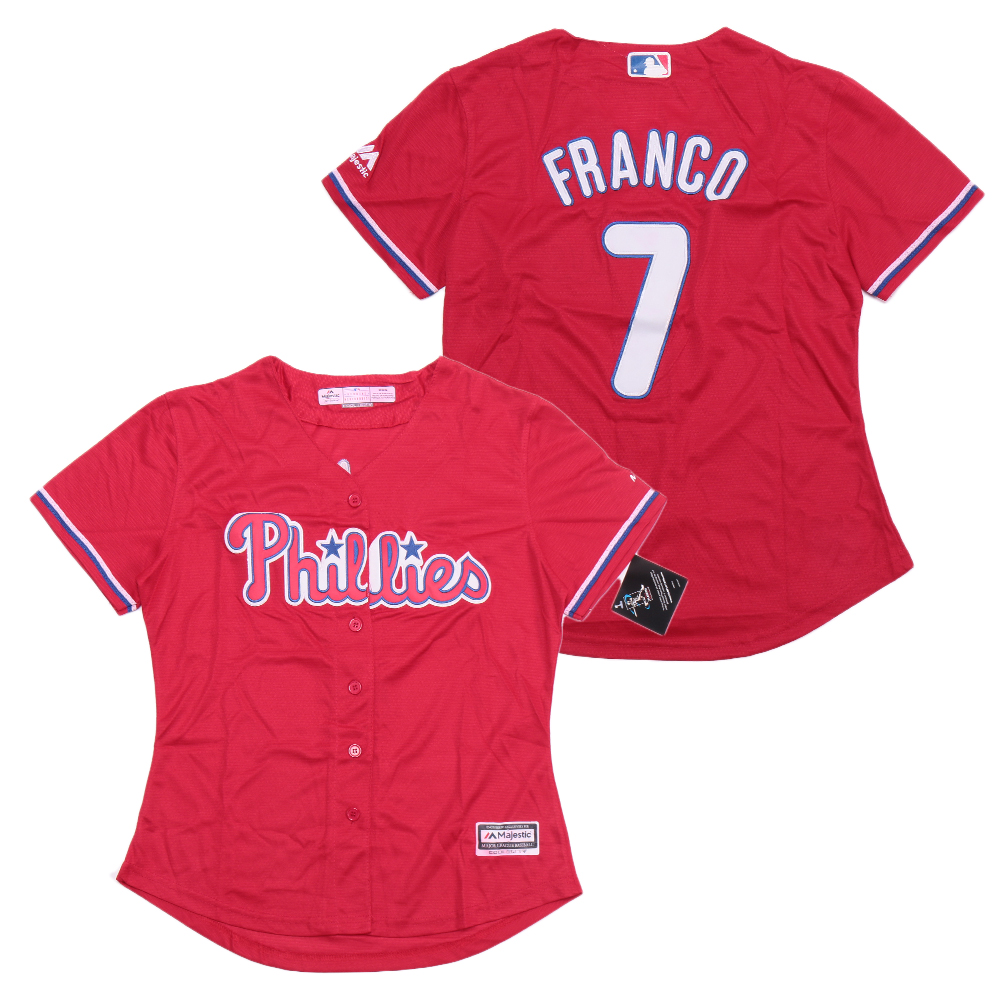 Women Phillies 7 Maikel Franco Red Women Cool Base Jersey Women Phillies 7 Maikel Franco Red Women Cool Base Jersey