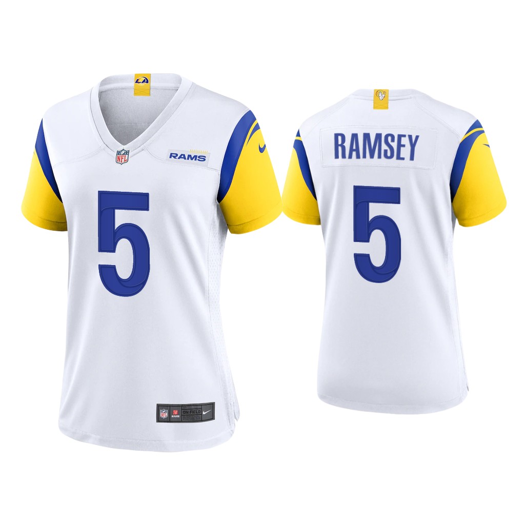 Women Rams #5 Jalen Ramsey Vapor Limited White Jersey Women Rams #5 Jalen Ramsey Vapor Limited White Jersey