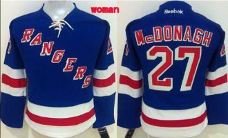 Women Rangers #27 Ryan McDonagh Blue Home Stitched NHL Jersey Women Rangers #27 Ryan McDonagh Blue Home Stitched NHL Jersey