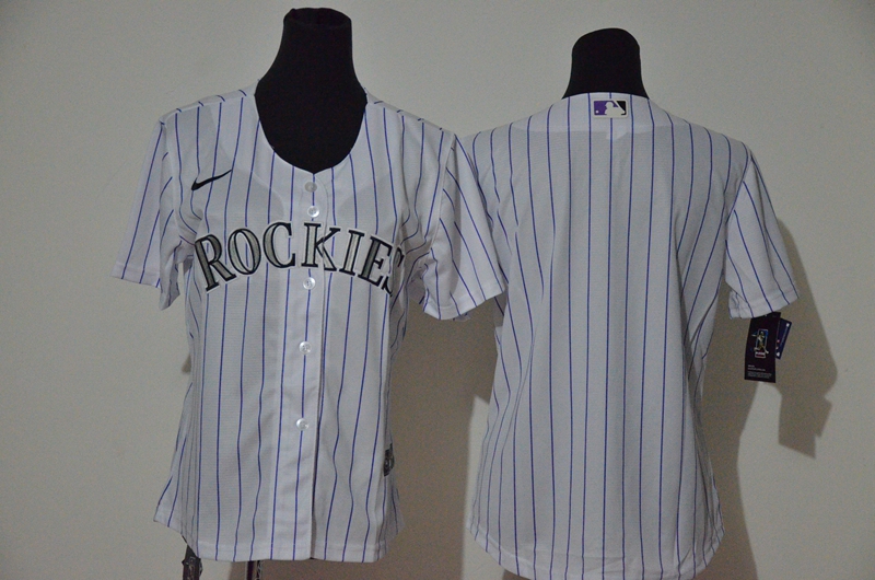 Women Rockies Blank White Women Cool Base Jersey Women Rockies Blank White Women Cool Base Jersey