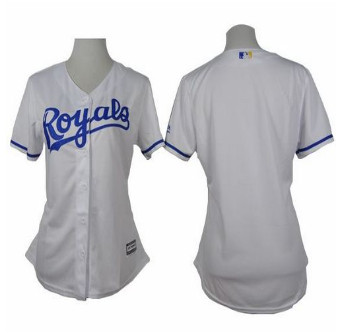 Women Royals Blank White Home Stitched Baseball Jersey