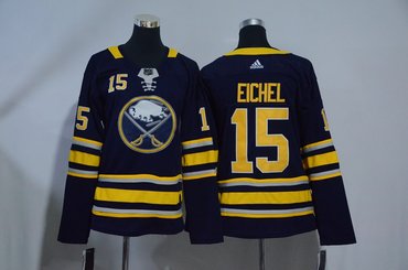 Women Sabres 15 Jack Eichel Navy Women Adidas Jersey