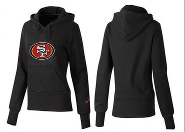 Women San Francisco 49ers Logo Pullover Hoodie Black Women San Francisco 49ers Logo Pullover Hoodie Black