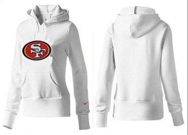Women San Francisco 49ers Logo Pullover Hoodie White Women San Francisco 49ers Logo Pullover Hoodie White