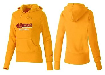 Women San Francisco 49ers Logo Pullover Hoodie Yellow Women San Francisco 49ers Logo Pullover Hoodie Yellow