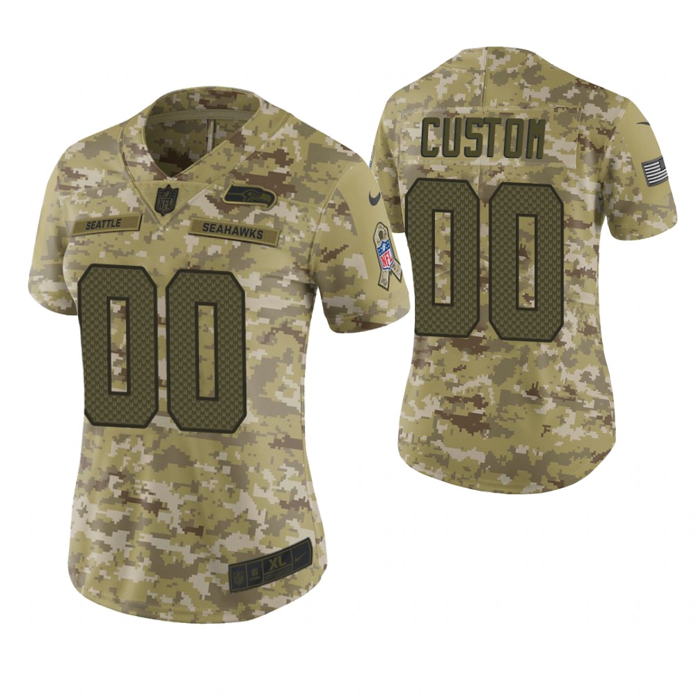 Women Seattle Seahawks Custom Camo 2018 Salute To Service Limited Jersey Women Seattle Seahawks Custom Camo 2018 Salute To Service Limited Jersey