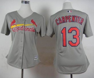 Women St. Louis Cardinals #13 Matt Carpenter Grey Road Stitched Baseball Jersey Women St. Louis Cardinals #13 Matt Carpenter Grey Road Stitched Baseball Jersey