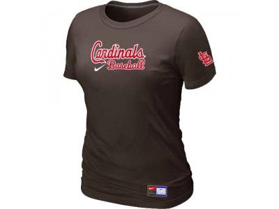 Women St. Louis Cardinals NEW Brown Short Sleeve Practice T-Shirt