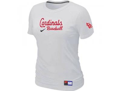 Women St. Louis Cardinals NEW White Short Sleeve Practice T-Shirt