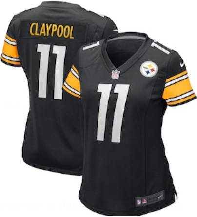 Women Steelers #11 Chase Claypool Black Jersey Women Steelers #11 Chase Claypool Black Jersey