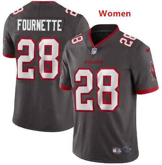 Women Tampa Bay Buccaneers #28 Leonard Fournette Grey Jersey Women Tampa Bay Buccaneers #28 Leonard Fournette Grey Jersey