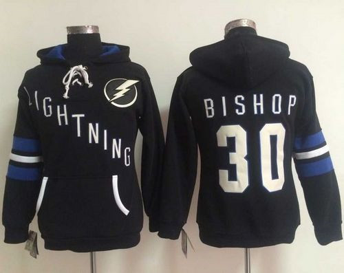 Women Tampa Bay Lightning #30 Ben Bishop Black Old Time Heidi NHL Hoodie Women Tampa Bay Lightning #30 Ben Bishop Black Old Time Heidi NHL Hoodie