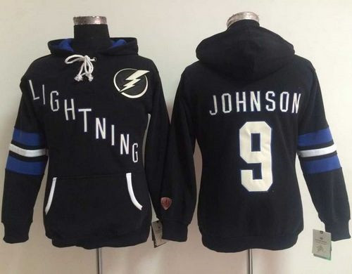 Women Tampa Bay Lightning #9 Tyler Johnson Black Old Time Heidi NHL Hoodie Women Tampa Bay Lightning #9 Tyler Johnson Black Old Time Heidi NHL Hoodie