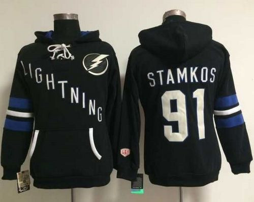 Women Tampa Bay Lightning #91 Steven Stamkos Black Old Time Heidi NHL Hoodie Women Tampa Bay Lightning #91 Steven Stamkos Black Old Time Heidi NHL Hoodie