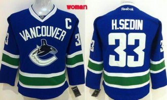 Women Vancouver Canucks #33 Henrik Sedin Blue Home Stitched NHL Jersey Women Vancouver Canucks #33 Henrik Sedin Blue Home Stitched NHL Jersey