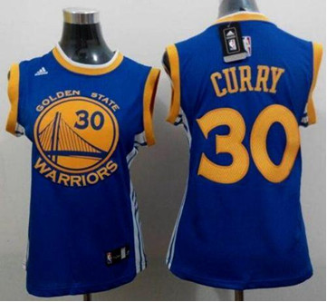 Women Warriors #30 Stephen Curry Blue Road NBA Jersey