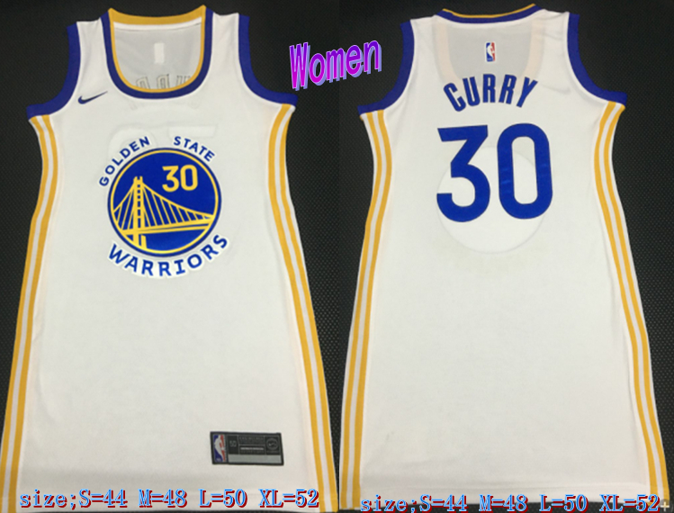 Women Warriors 30 Stephen Curry White Women Nike Swingman Jersey