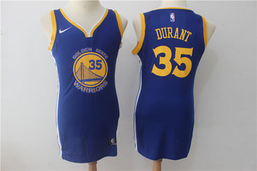 Women Warriors 35 Kevin Durant Blue Women Nike Swingman Jersey