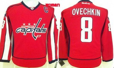 Women Washington Capitals #8 Alex Ovechkin Red Home Stitched NHL Jersey