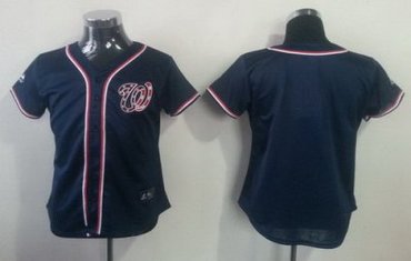 Women Washington Nationals Blank Blue MLB Jerseys