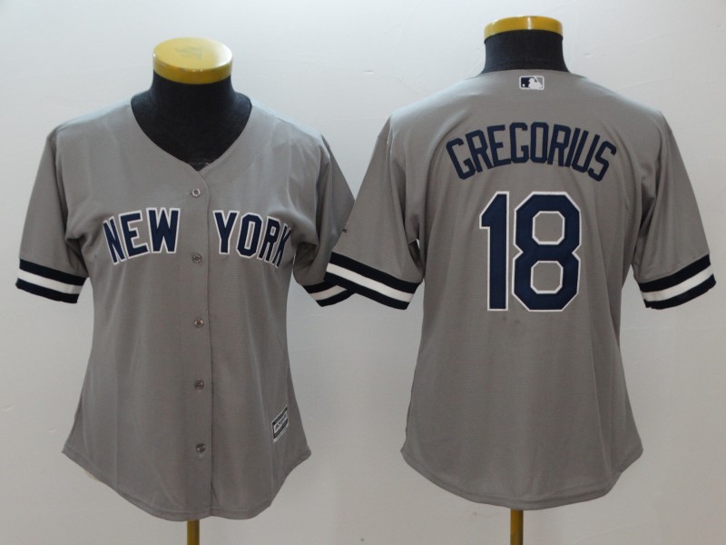 Women Yankees 18 Didi Gregorius Gray Women Cool Base Jersey Women Yankees 18 Didi Gregorius Gray Women Cool Base Jersey