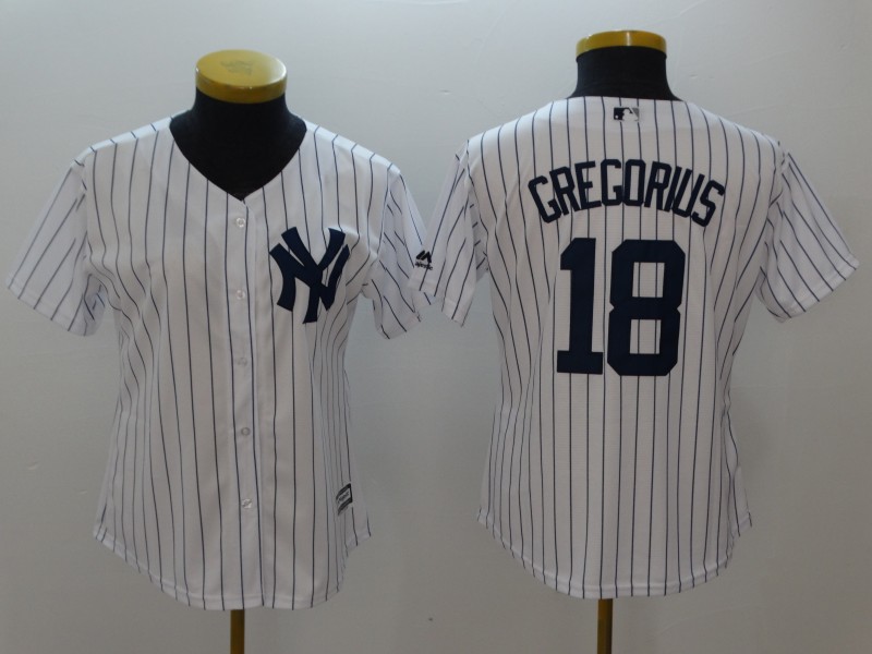 Women Yankees 18 Didi Gregorius White Women Cool Base Jersey Women Yankees 18 Didi Gregorius White Women Cool Base Jersey