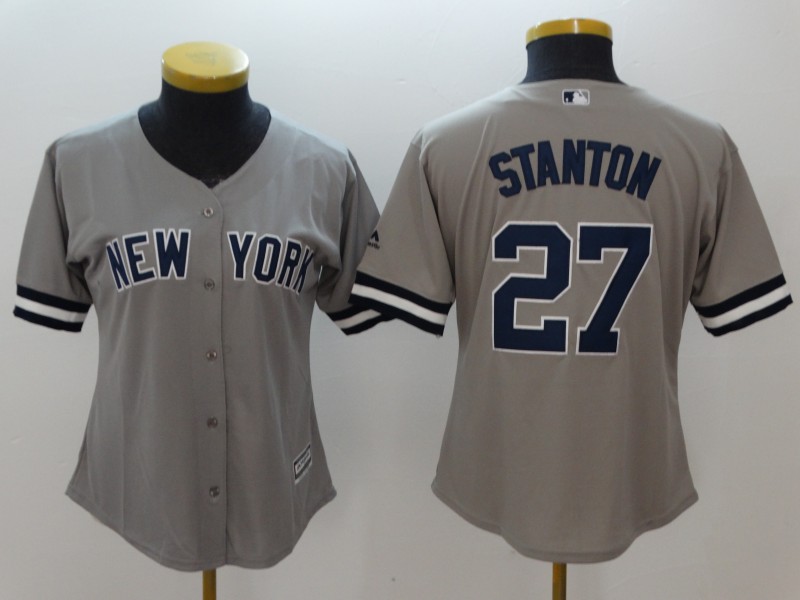 Women Yankees 27 Giancarlo Stanton Gray Women Cool Base Jersey Women Yankees 27 Giancarlo Stanton Gray Women Cool Base Jersey