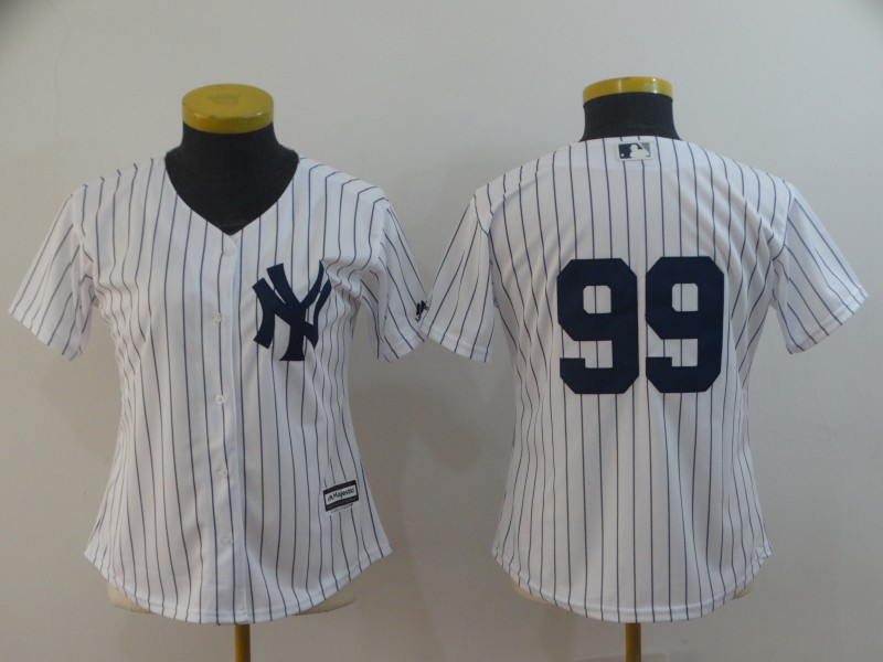 Women Yankees 99 Aaron Judge White Women Cool Base Jersey