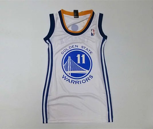 Womens Golden State Warriors #11 Klay Thompson White Dress NBA Fashion