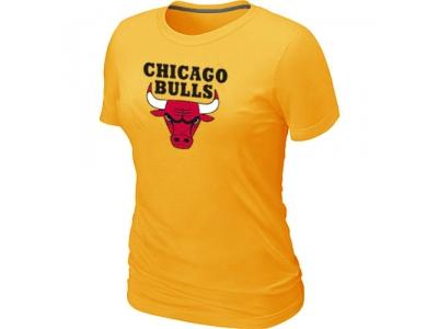 Womens NBA Chicago Bulls Big & Tall Primary Logo Yellow T-Shirt