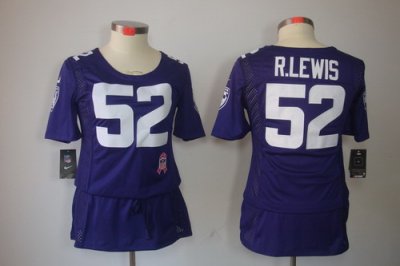 Womens NEW Baltimore Ravens 52 R.lewis Elite breast Cancer Awareness Purple Jerseys