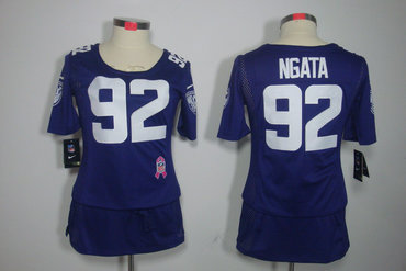 Womens NEW Baltimore Ravens 92 Haloti Ngata Elite breast Cancer Awareness Purple Jerseys