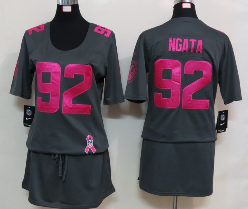 Womens NEW Baltimore Ravens 92 Ngata Elite breast Cancer Awareness Dark grey Jerseys